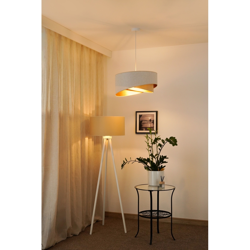 Brilagi - LED Chandelier on a string LYRA 1xE27/15W/230V white/beige/gold