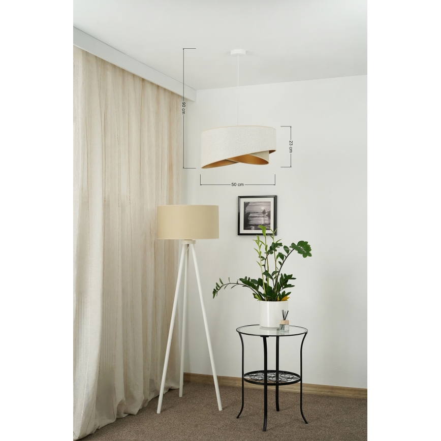 Brilagi - LED Chandelier on a string LYRA 1xE27/15W/230V white/beige/gold