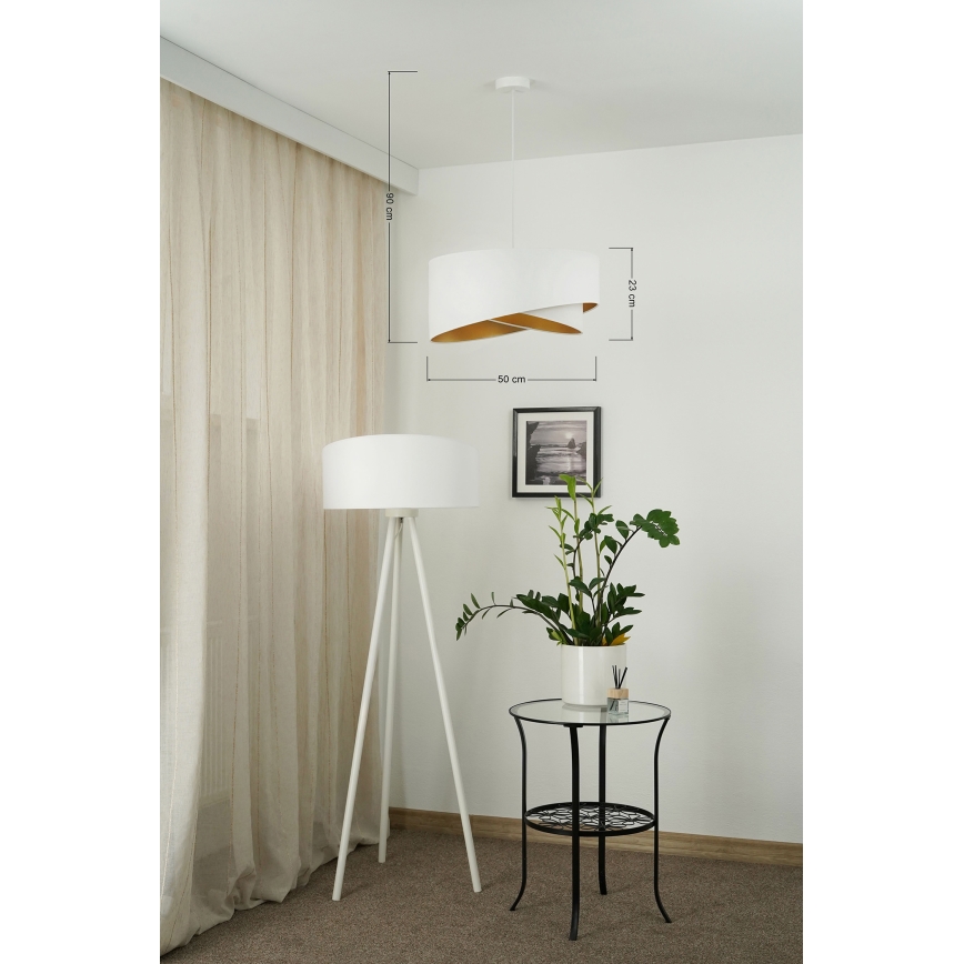 Brilagi - LED Chandelier on a string LYRA 1xE27/15W/230V white/gold