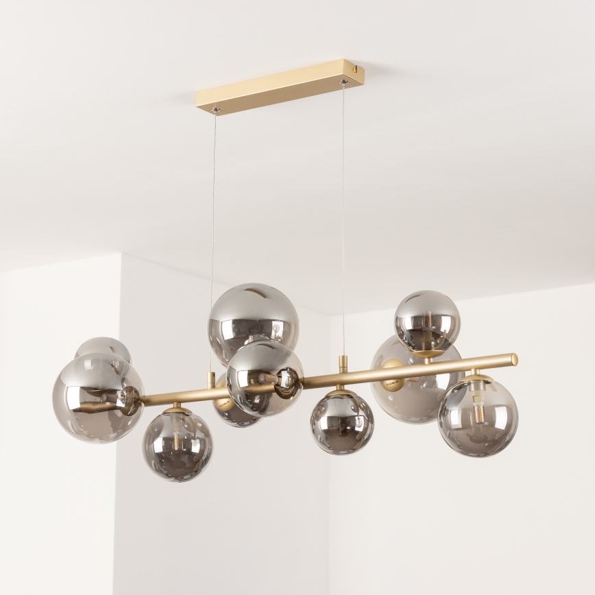 Brilagi - LED Chandelier on a string MILLA 10xG9/3W/230V gold/smoky