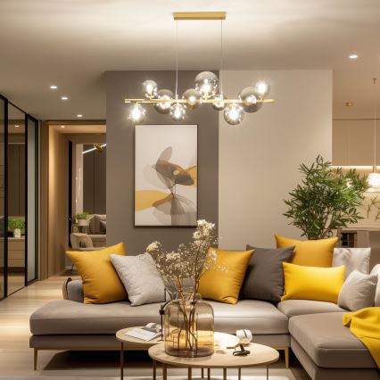 Brilagi - LED Chandelier on a string MILLA 10xG9/3W/230V gold/smoky