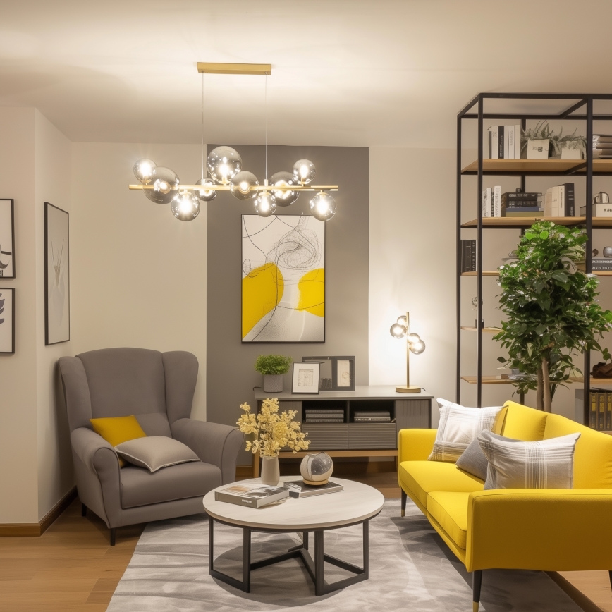 Brilagi - LED Chandelier on a string MILLA 10xG9/3W/230V gold/smoky