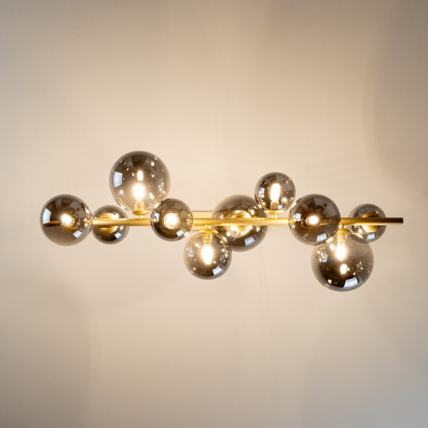 Brilagi - LED Chandelier on a string MILLA 10xG9/3W/230V gold/smoky