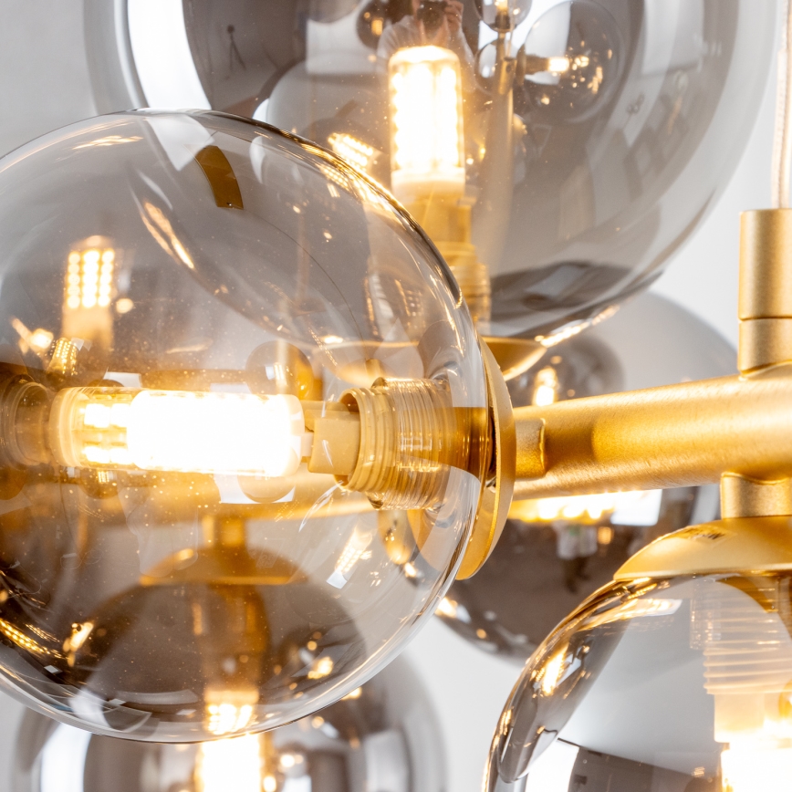 Brilagi - LED Chandelier on a string MILLA 10xG9/3W/230V gold/smoky