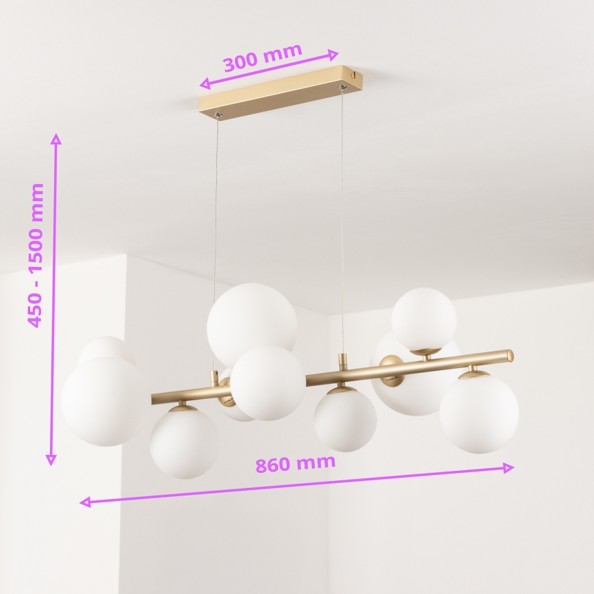 Brilagi - LED Chandelier on a string MILLA 10xG9/3W/230V gold/white