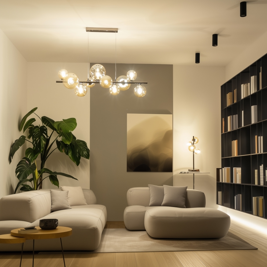 Brilagi - LED Chandelier on a string MILLA 10xG9/3W/230V shiny chrome/gold