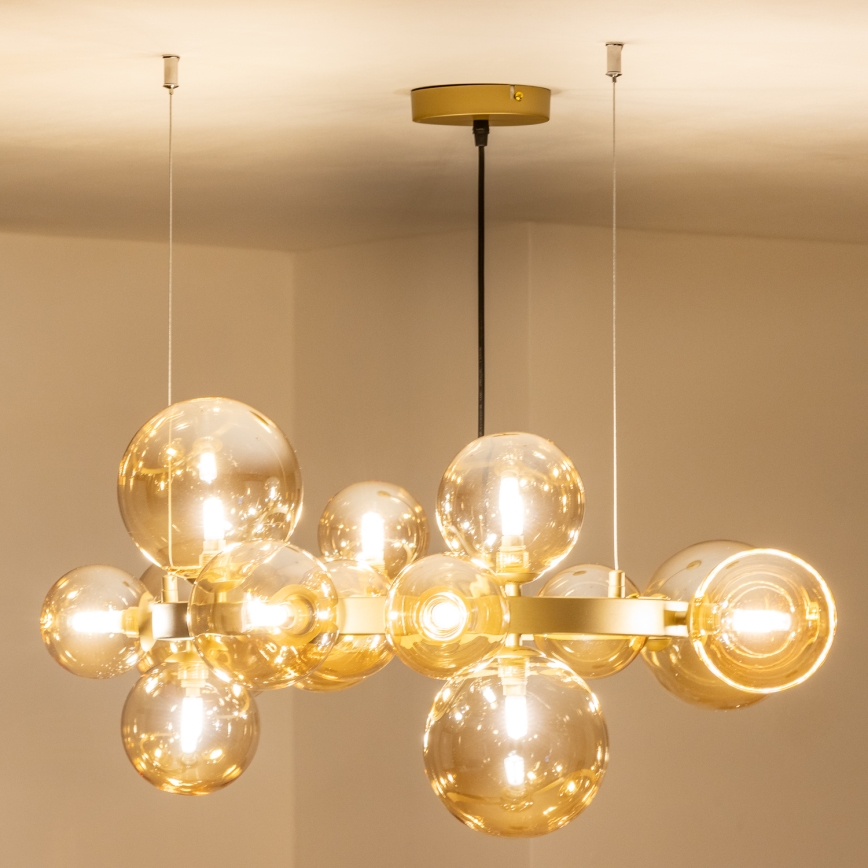 Brilagi - LED Chandelier on a string MILLA 15xG9/3W/230V gold