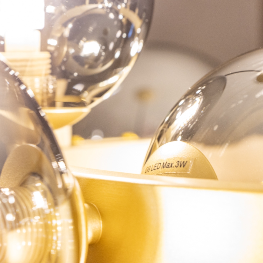 Brilagi - LED Chandelier on a string MILLA 15xG9/3W/230V gold/smoky