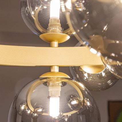 Brilagi - LED Chandelier on a string MILLA 15xG9/3W/230V gold/smoky