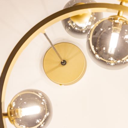 Brilagi - LED Chandelier on a string MILLA 15xG9/3W/230V gold/smoky