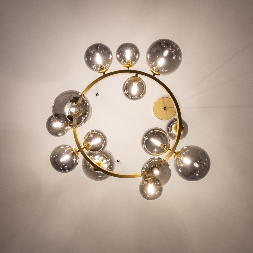 Brilagi - LED Chandelier on a string MILLA 15xG9/3W/230V gold/smoky