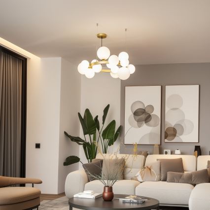 Brilagi - LED Chandelier on a string MILLA 15xG9/3W/230V gold/white