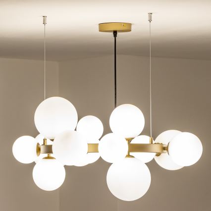 Brilagi - LED Chandelier on a string MILLA 15xG9/3W/230V gold/white