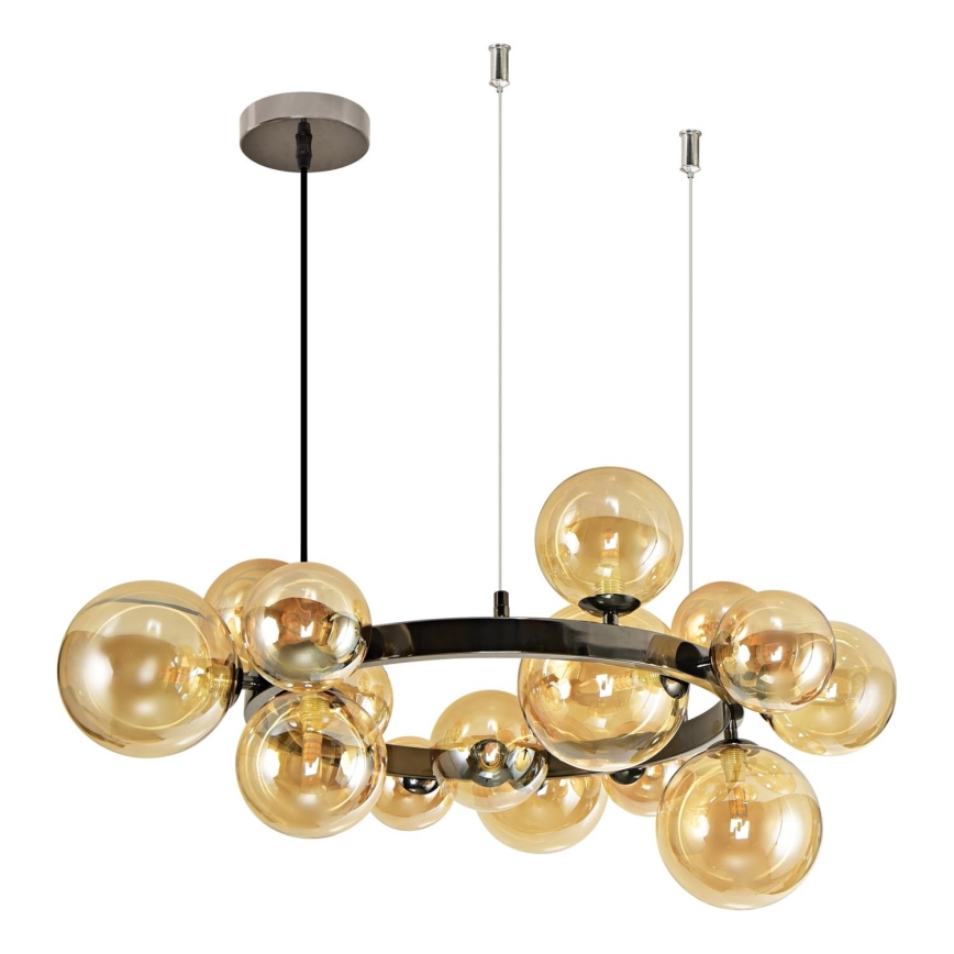 Brilagi - LED Chandelier on a string MILLA 15xG9/3W/230V shiny chrome/gold