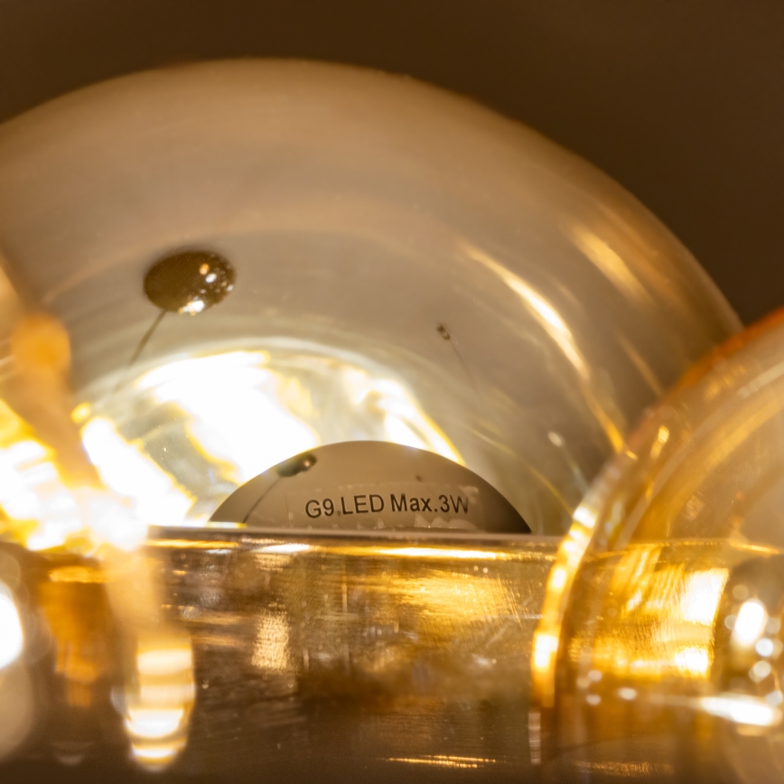 Brilagi - LED Chandelier on a string MILLA 15xG9/3W/230V shiny chrome/gold