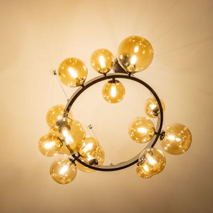 Brilagi - LED Chandelier on a string MILLA 15xG9/3W/230V shiny chrome/gold