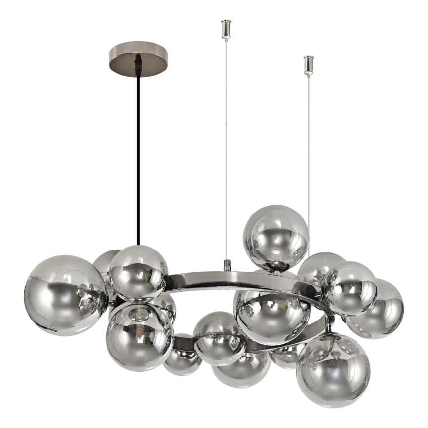 Brilagi - LED Chandelier on a string MILLA 15xG9/3W/230V shiny chrome/smoky