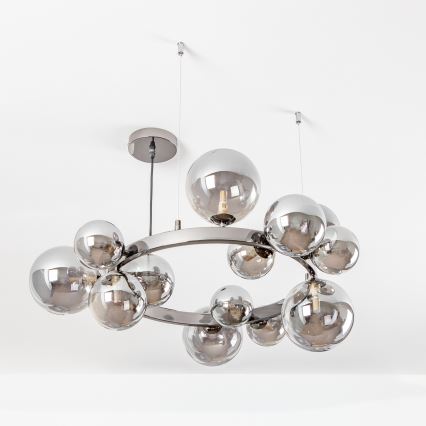 Brilagi - LED Chandelier on a string MILLA 15xG9/3W/230V shiny chrome/smoky