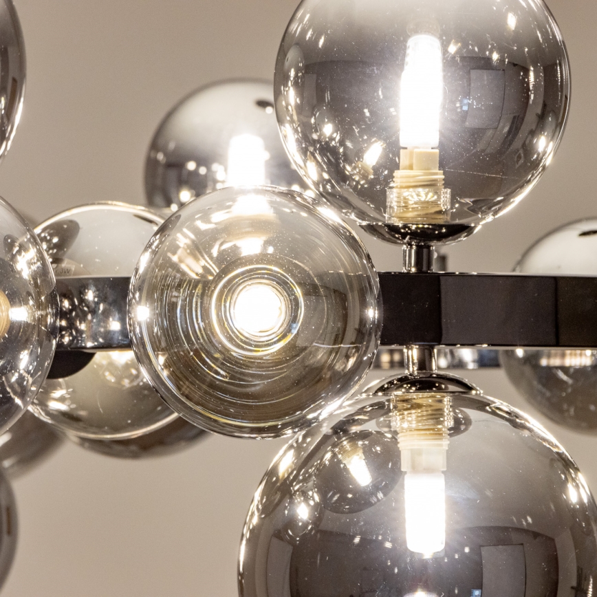 Brilagi - LED Chandelier on a string MILLA 15xG9/3W/230V shiny chrome/smoky