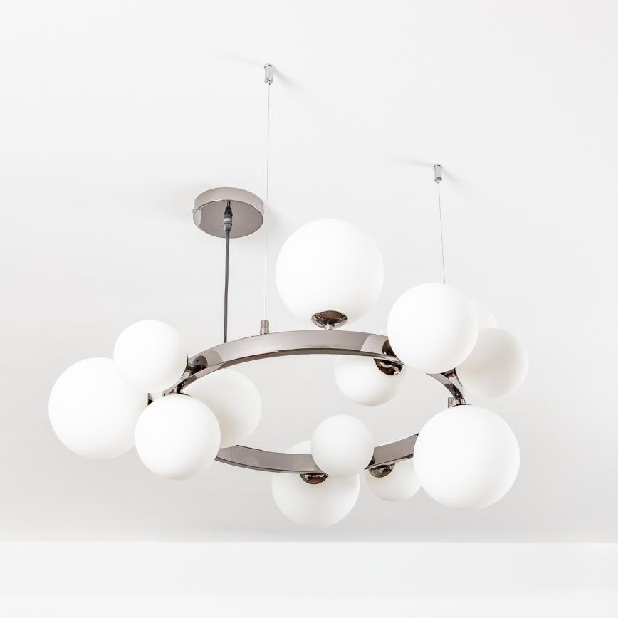 Brilagi - LED Chandelier on a string MILLA 15xG9/3W/230V shiny chrome/white