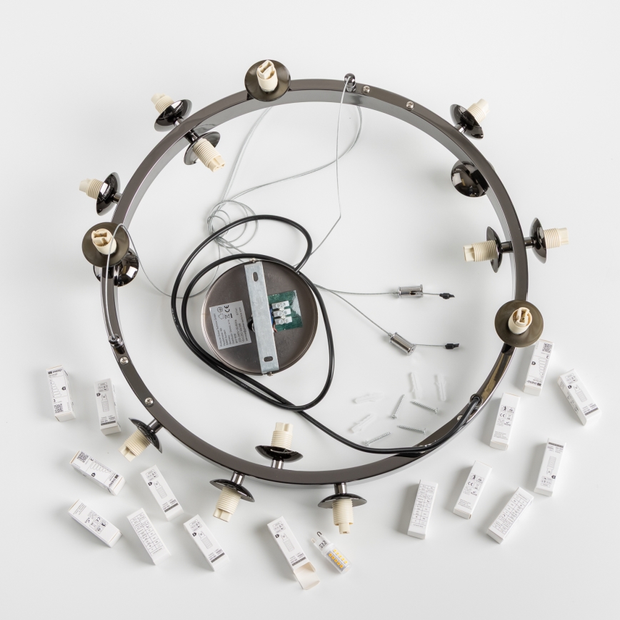 Brilagi - LED Chandelier on a string MILLA 15xG9/3W/230V shiny chrome/white