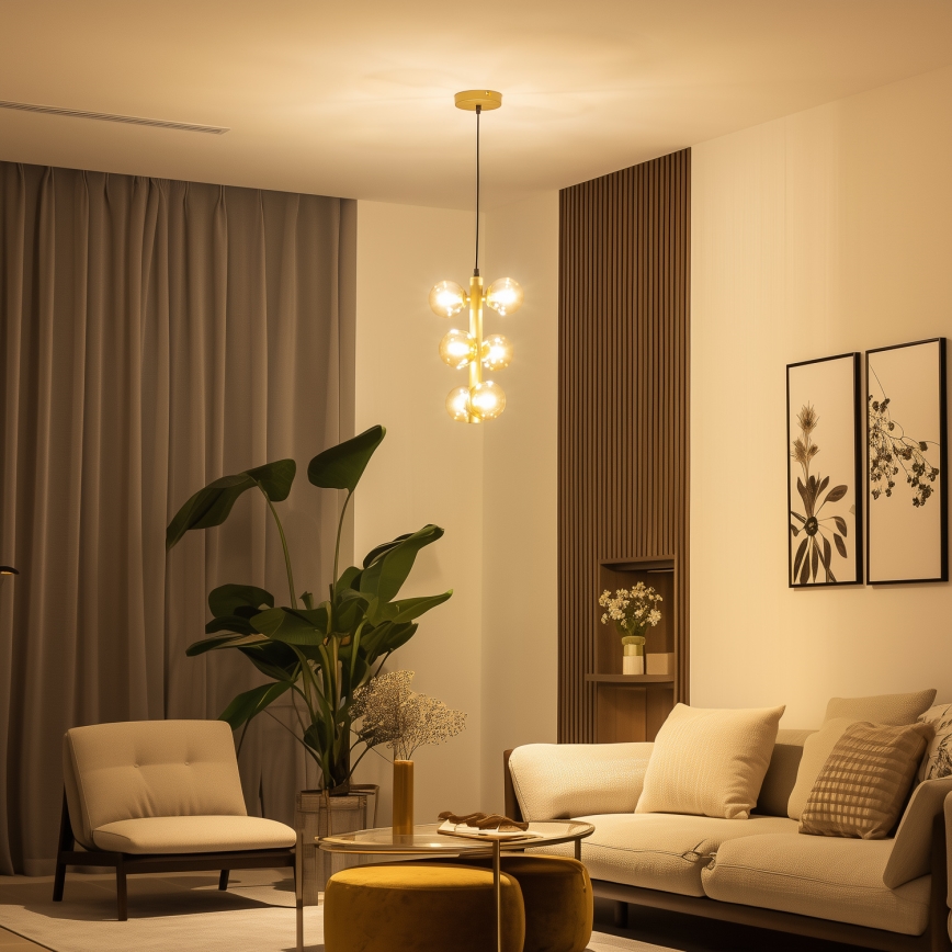 Brilagi - LED Chandelier on a string MILLA 6xG9/3W/230V gold