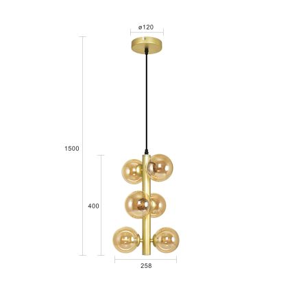 Brilagi - LED Chandelier on a string MILLA 6xG9/3W/230V gold
