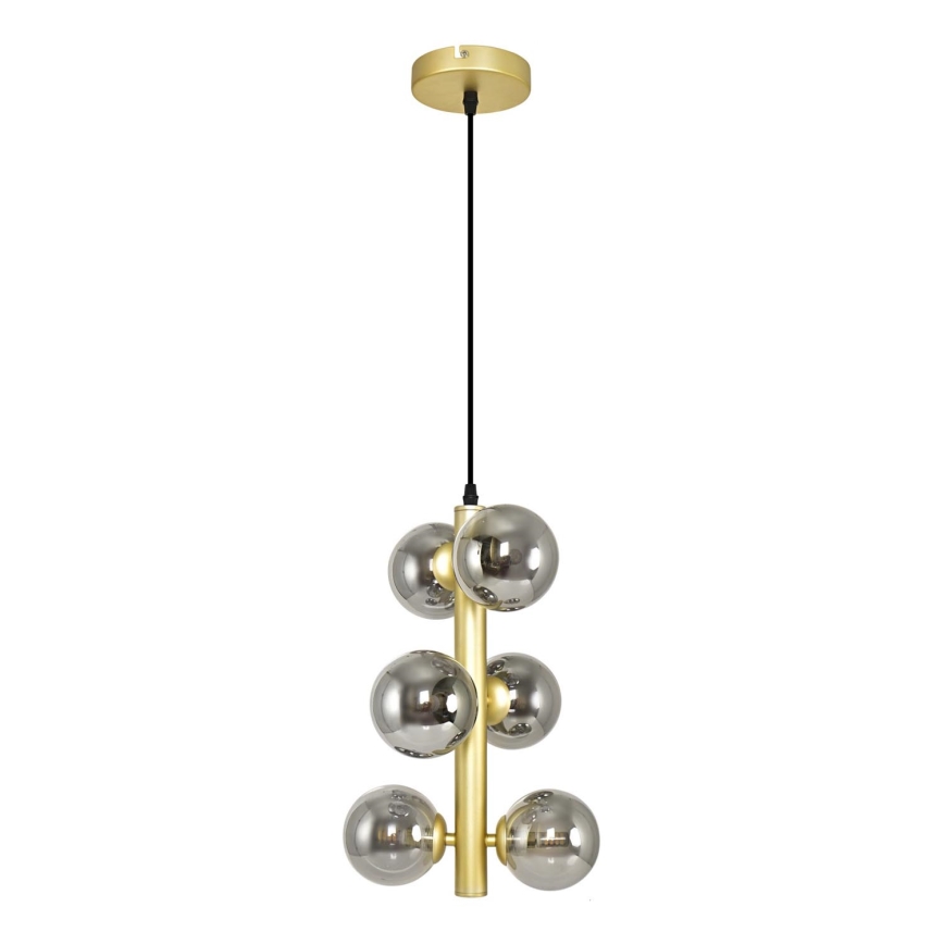 Brilagi - LED Chandelier on a string MILLA 6xG9/3W/230V gold/smoky