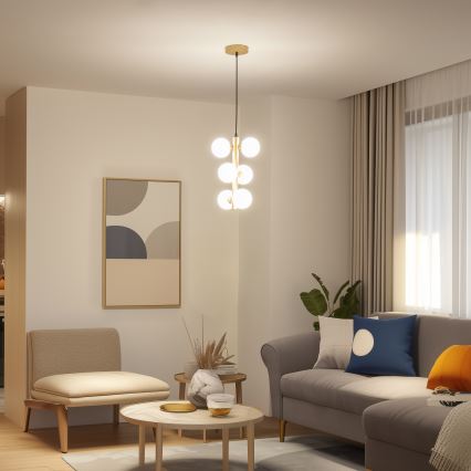 Brilagi - LED Chandelier on a string MILLA 6xG9/3W/230V gold/white