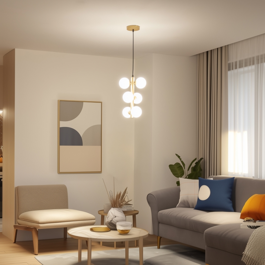 Brilagi - LED Chandelier on a string MILLA 6xG9/3W/230V gold/white