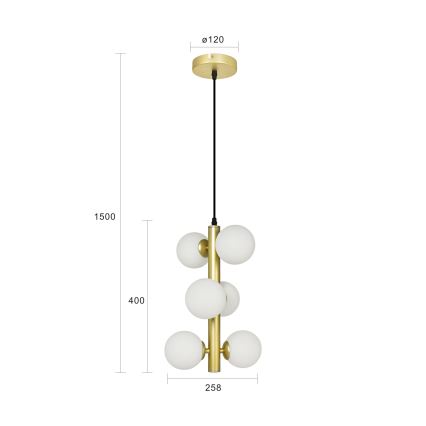 Brilagi - LED Chandelier on a string MILLA 6xG9/3W/230V gold/white