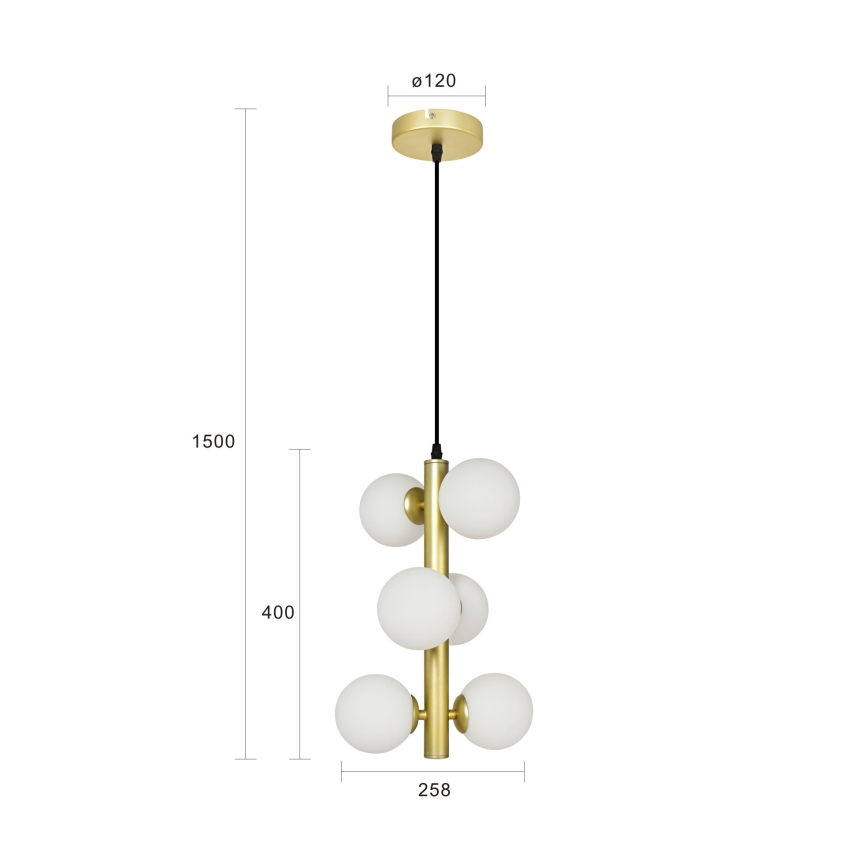 Brilagi - LED Chandelier on a string MILLA 6xG9/3W/230V gold/white