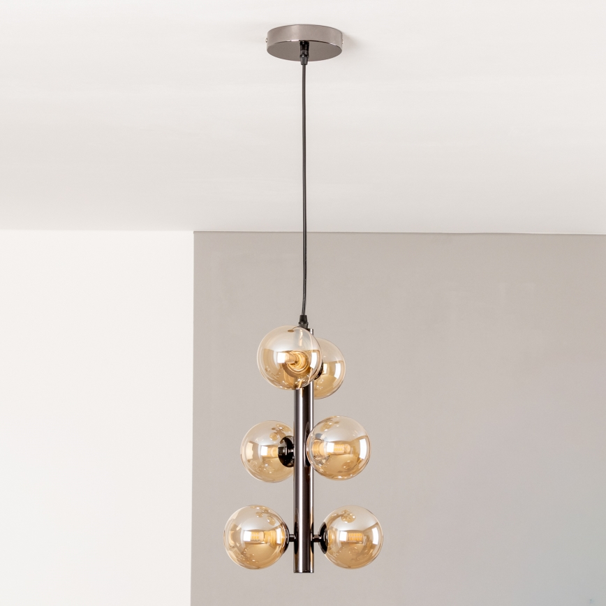 Brilagi - LED Chandelier on a string MILLA 6xG9/3W/230V shiny chrome/gold