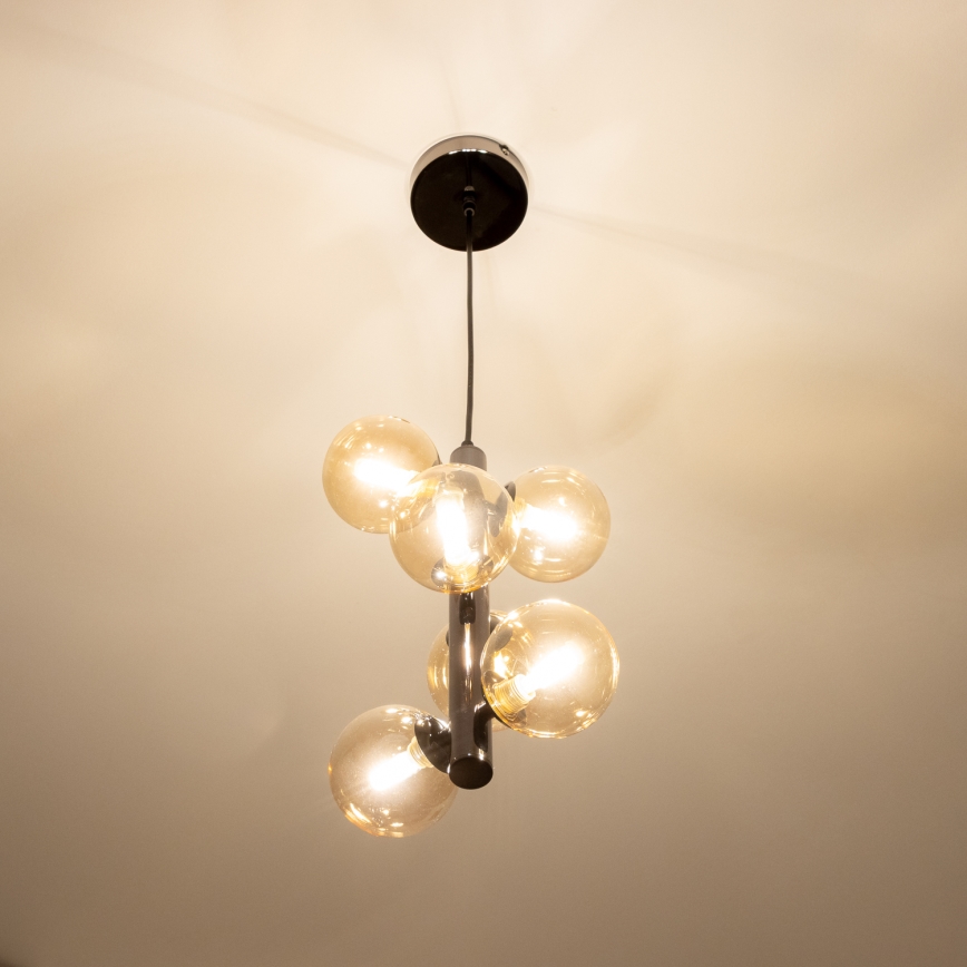Brilagi - LED Chandelier on a string MILLA 6xG9/3W/230V shiny chrome/gold