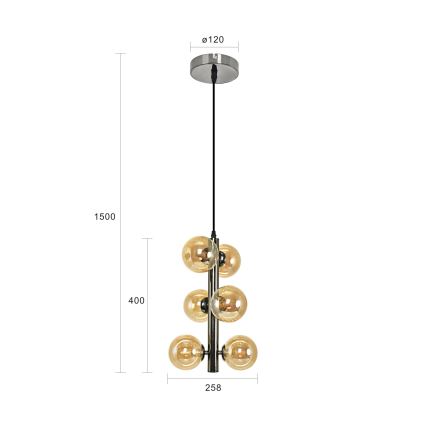 Brilagi - LED Chandelier on a string MILLA 6xG9/3W/230V shiny chrome/gold