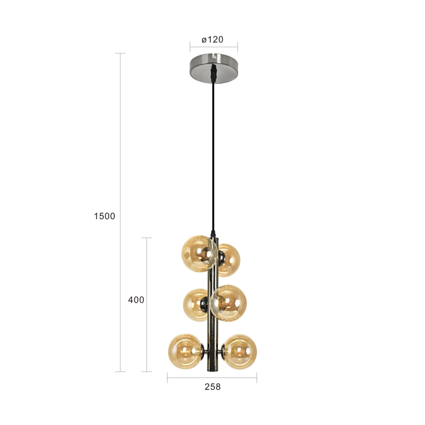 Brilagi - LED Chandelier on a string MILLA 6xG9/3W/230V shiny chrome/gold