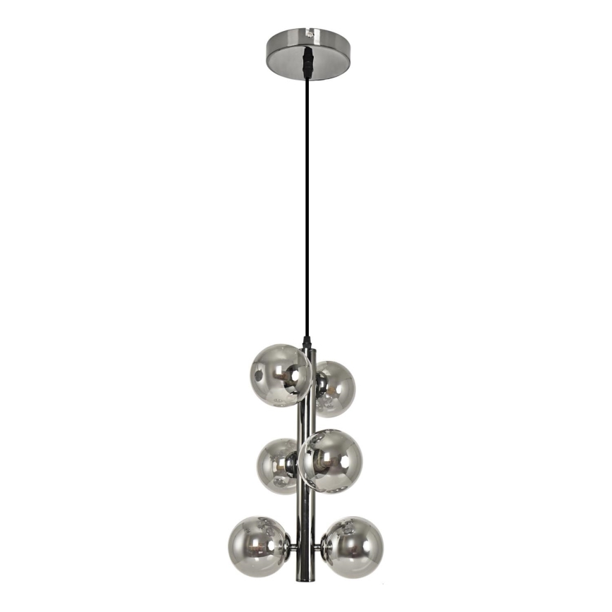 Brilagi - LED Chandelier on a string MILLA 6xG9/3W/230V shiny chrome/smoky