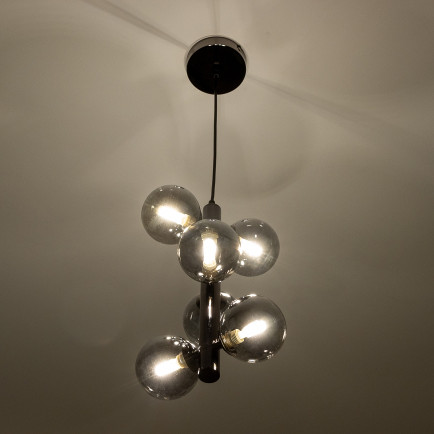 Brilagi - LED Chandelier on a string MILLA 6xG9/3W/230V shiny chrome/smoky