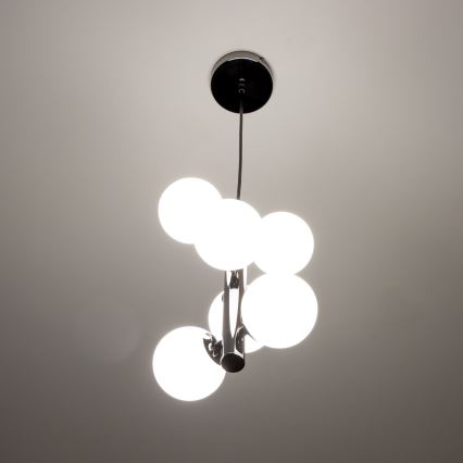 Brilagi - LED Chandelier on a string MILLA 6xG9/3W/230V shiny chrome/white