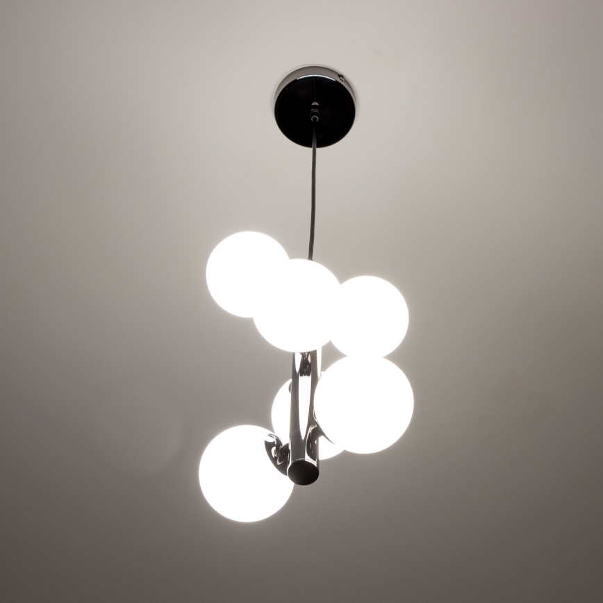 Brilagi - LED Chandelier on a string MILLA 6xG9/3W/230V shiny chrome/white