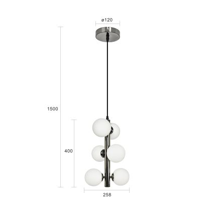 Brilagi - LED Chandelier on a string MILLA 6xG9/3W/230V shiny chrome/white