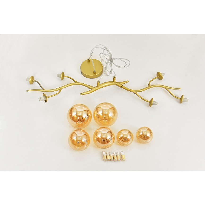 Brilagi - LED Chandelier on a string MISTEL 6xG9/3W/230V gold