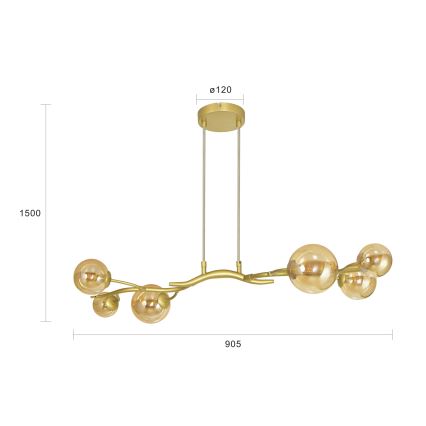 Brilagi - LED Chandelier on a string MISTEL 6xG9/3W/230V gold