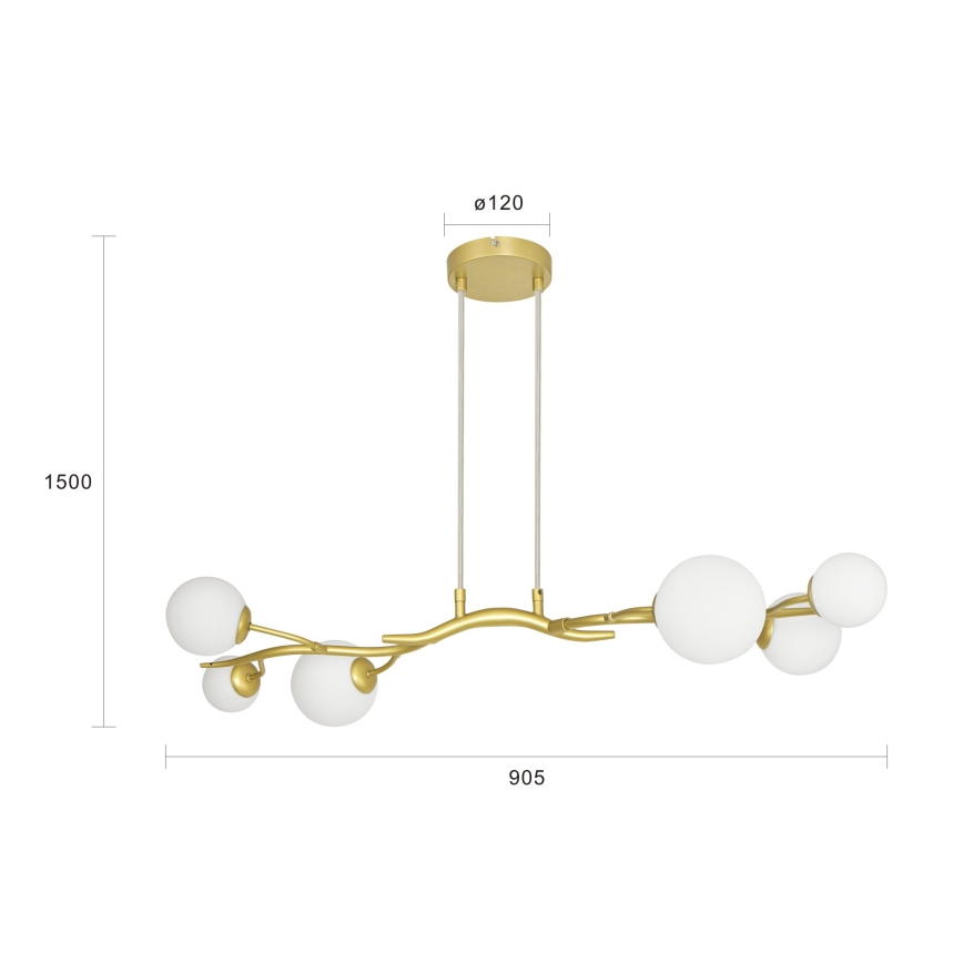 Brilagi - LED Chandelier on a string MISTEL 6xG9/3W/230V gold/white