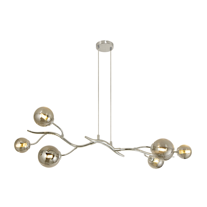 Brilagi - LED Chandelier on a string MISTEL 6xG9/3W/230V shiny chrome/smoky