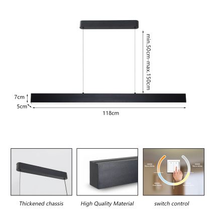 Brilagi - LED Chandelier on a string SLEEKLINE LED/40W/230V 3000/4500/6000K black