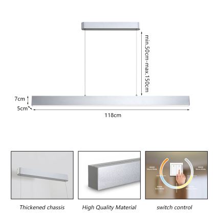 Brilagi - LED Chandelier on a string SLEEKLINE LED/40W/230V 3000/4500/6000K silver