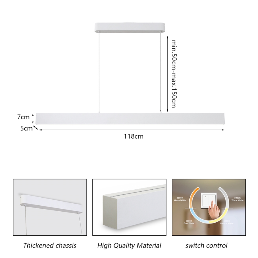 Brilagi - LED Chandelier on a string SLEEKLINE LED/40W/230V 3000/4500/6000K white