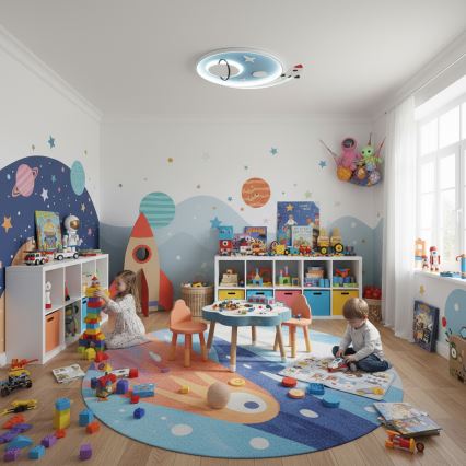 BRILAGI -LED Children's Ceiling Light STARSHIP LED/64W/230V 3000/4500K Blue