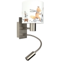 BRILAGI - LED Children's flexible wall lamp BOBO 1xE27/25W/230V + LED/3W matte chrome/white/animal motifs